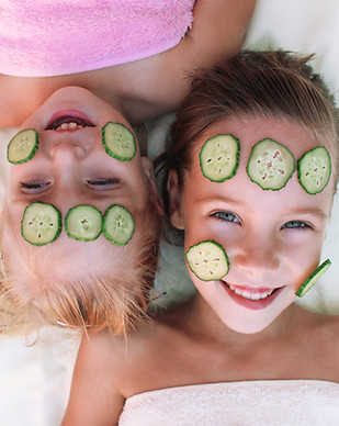 Girls with Cucumber Facial