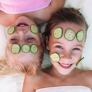 Girls with Cucumber Facial
