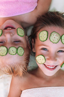 Girls with Cucumber Facial