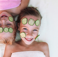 Girls with Cucumber Facial