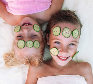 Girls with Cucumber Facial