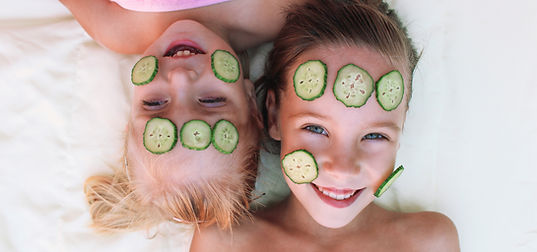 Girls with Cucumber Facial