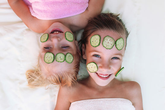 Girls with Cucumber Facial