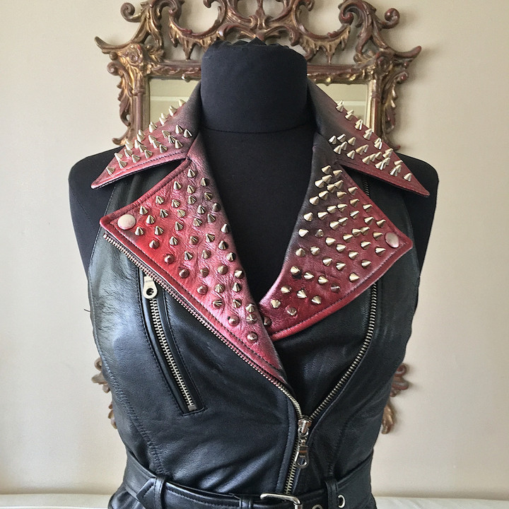 Custom Leather Moto Vest
