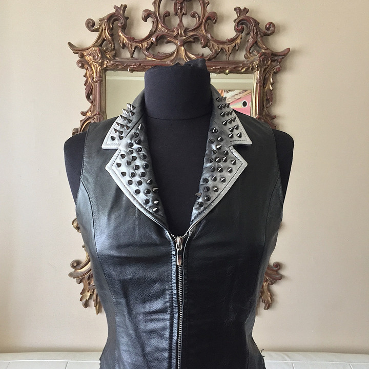 Custom Leather Moto Vest