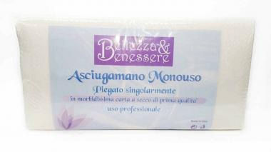 Asciugamani monouso pannotto piegati singolarmente 60pz carta a secco alta 35x67