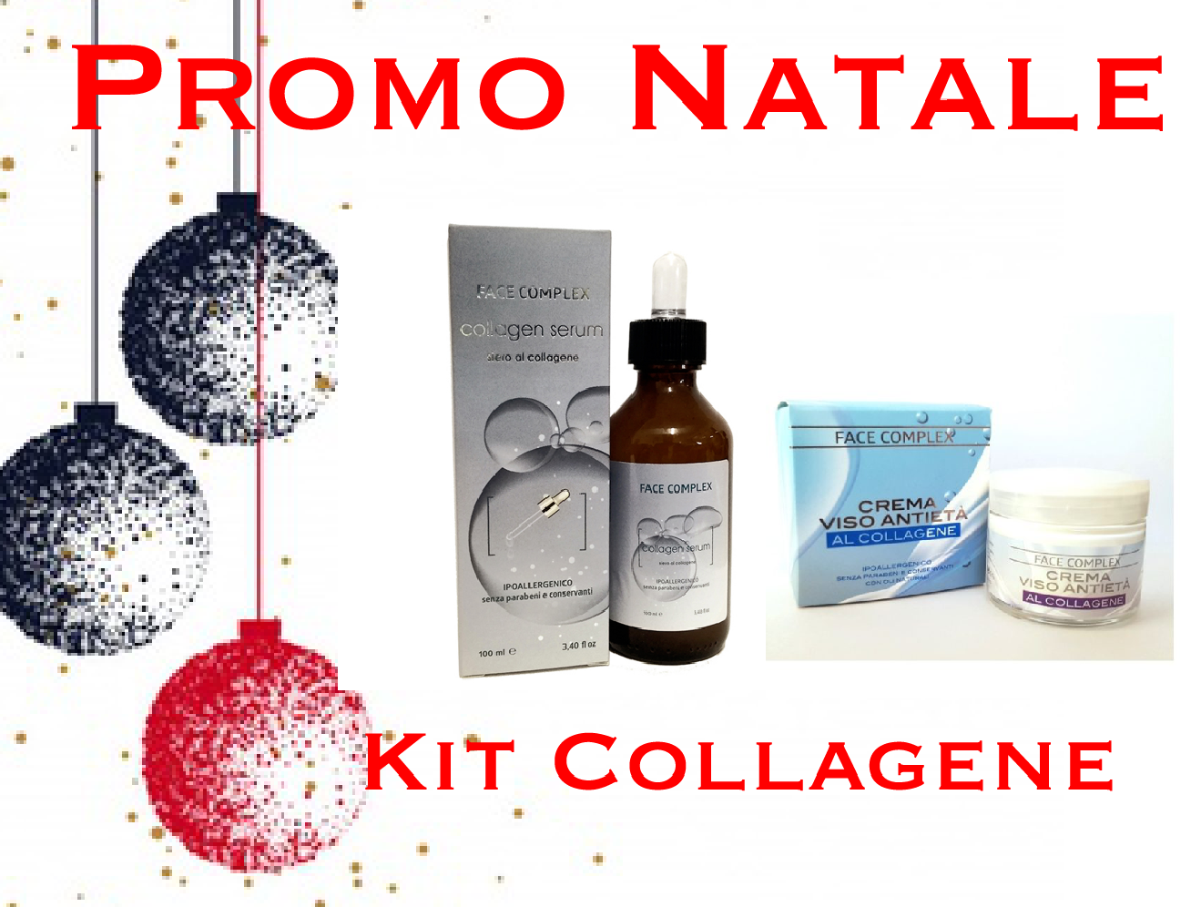 Kit promo Natale Facecomplex crema viso + siero concentrato al Collagene