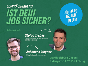Ist dein Job sicher - Gesprächsrunde mit Stefan Trebes, dem Chef der Agentur für Arbeit Bamberg-Coburg