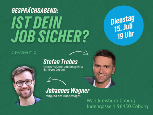 Ist dein Job sicher - Gesprächsrunde mit Stefan Trebes, dem Chef der Agentur für Arbeit Bamberg-Coburg