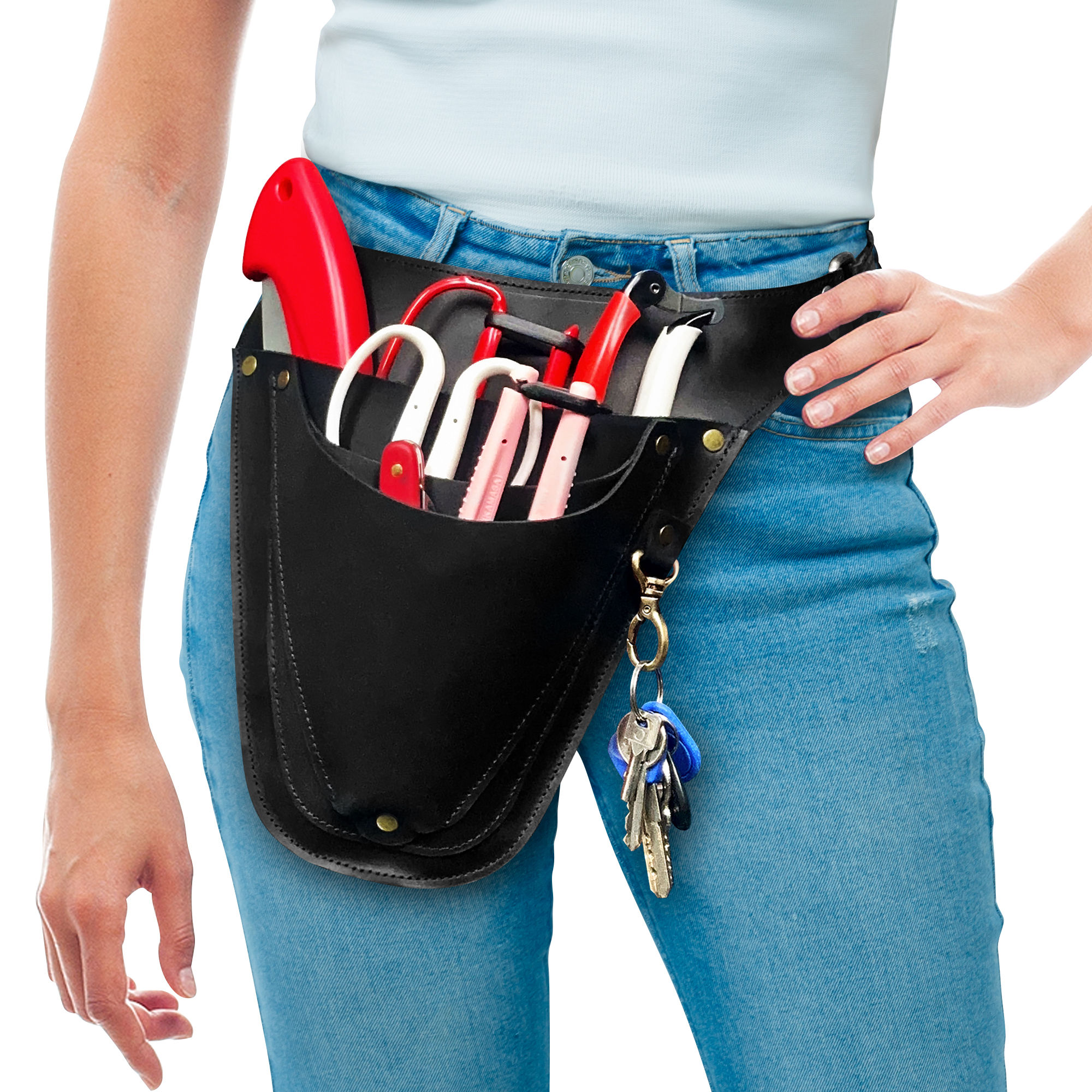 Кожаный Ремень Для Инструментов Черный