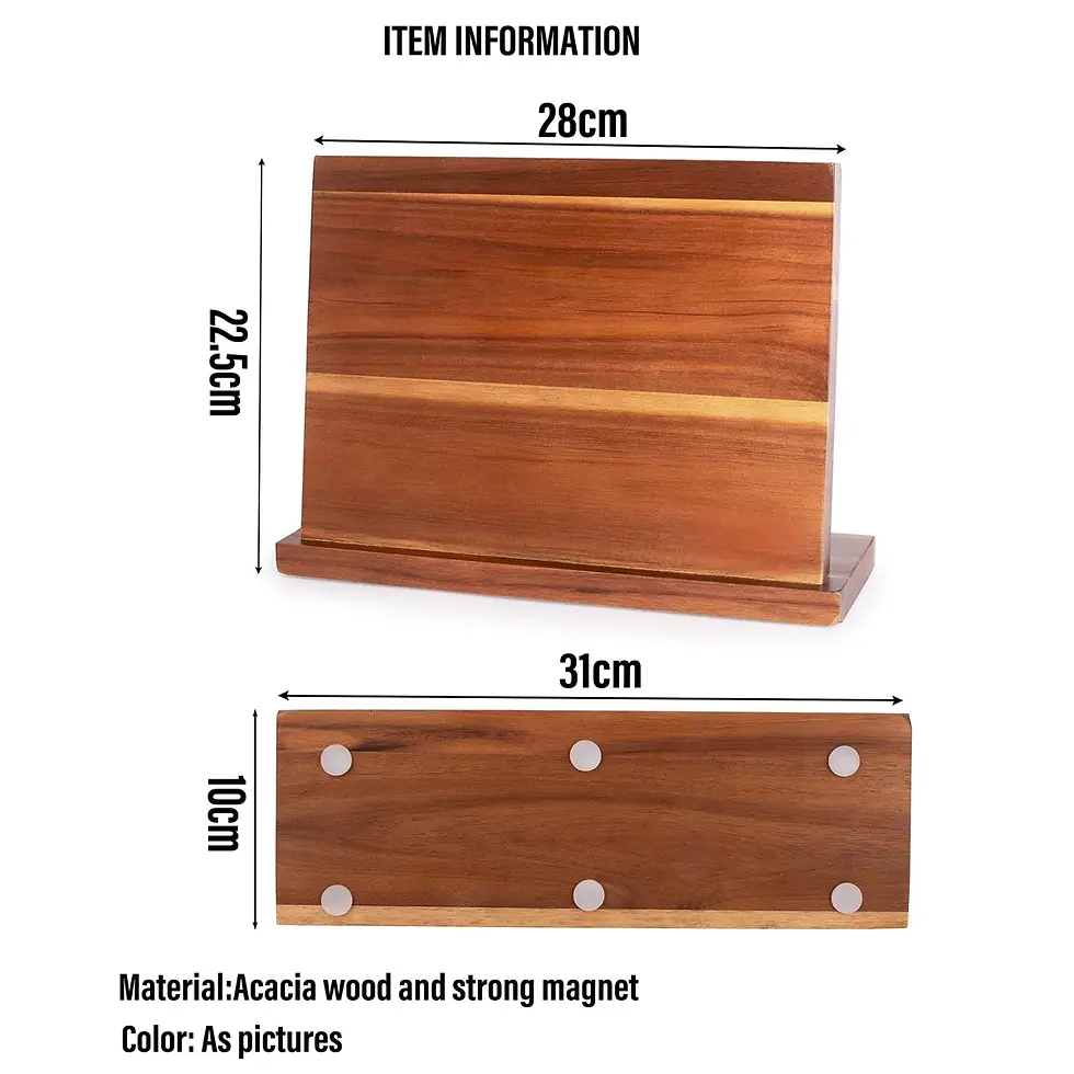 Прев'ю: Магнітна підставка для ножів з дерева акації