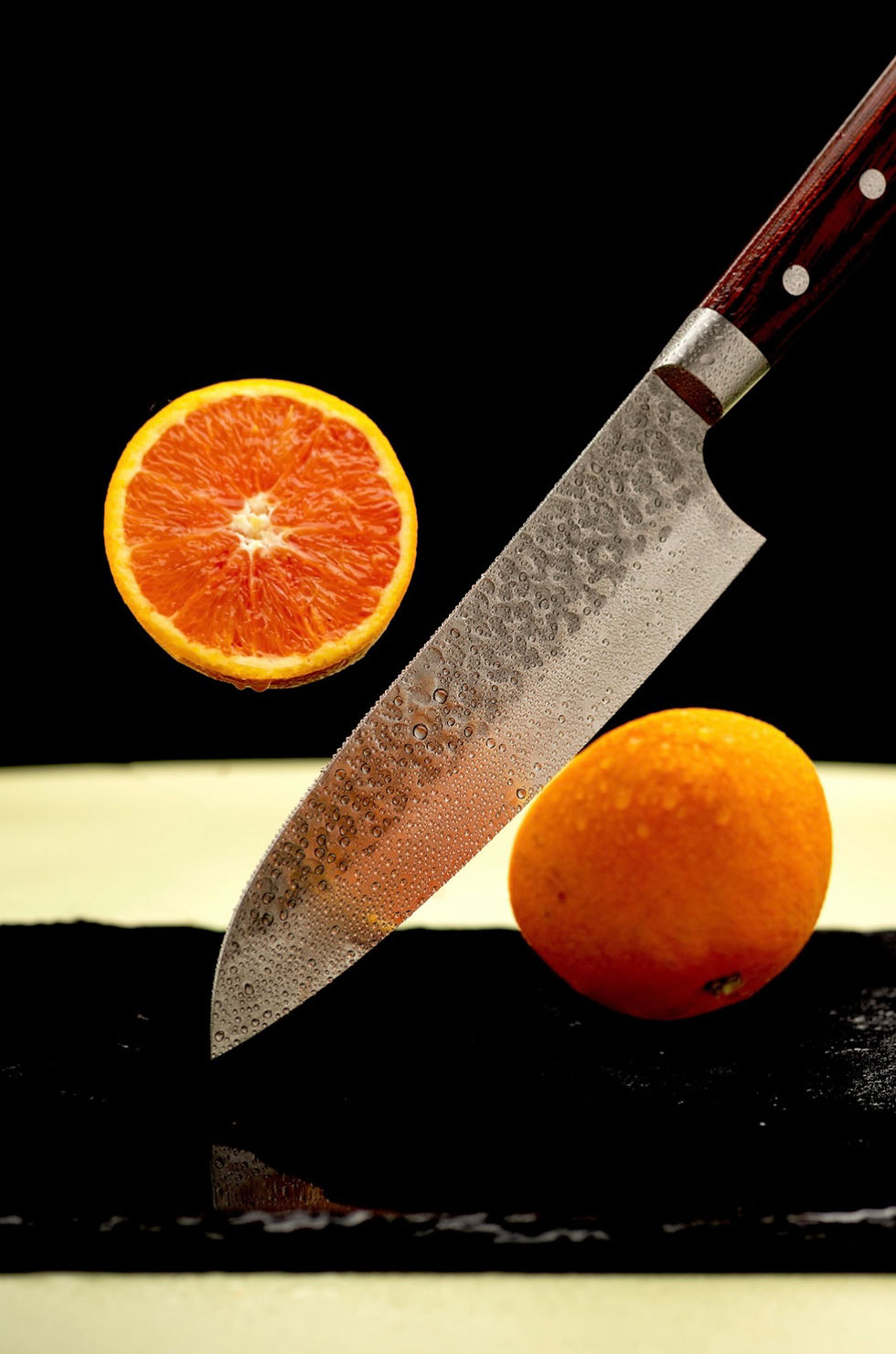 Thumbnail: Chikamasa 33-Layer VG10 Damascus Hammered Japanese Chef's Santoku Knife 180