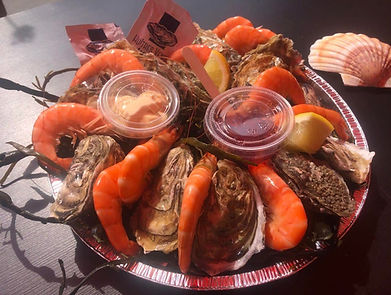 Plateaux d'huîtres et de crevettes