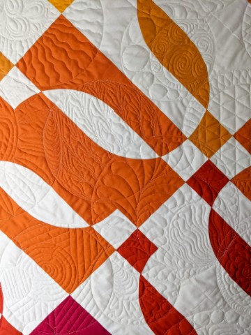 close up of a geometric quilt design from an indoor photoshoot