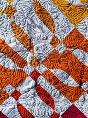 close up of a geometric quilt design from an outdoor photoshoot