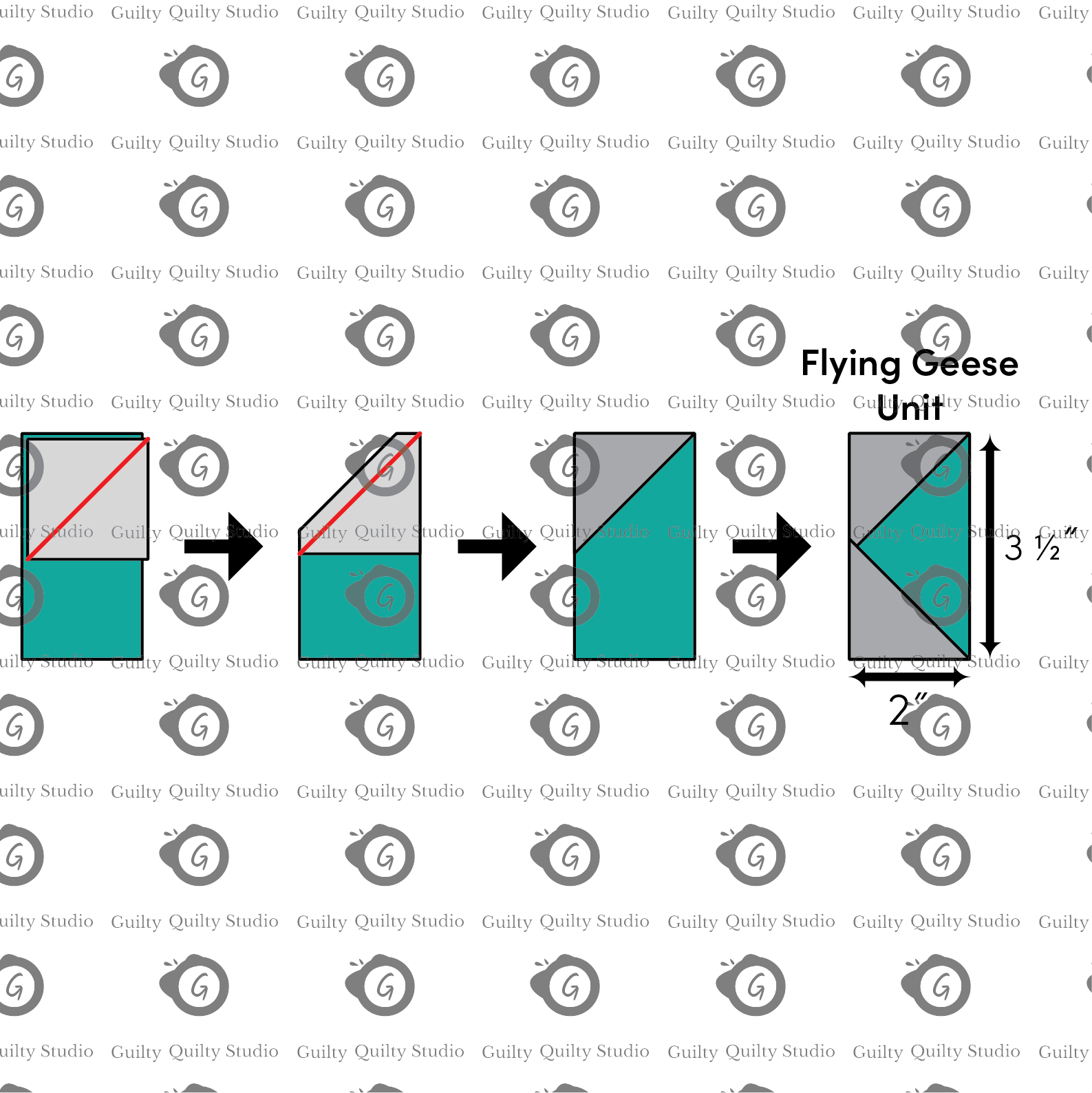 Stitch-and-flip Flying Geese Graphics