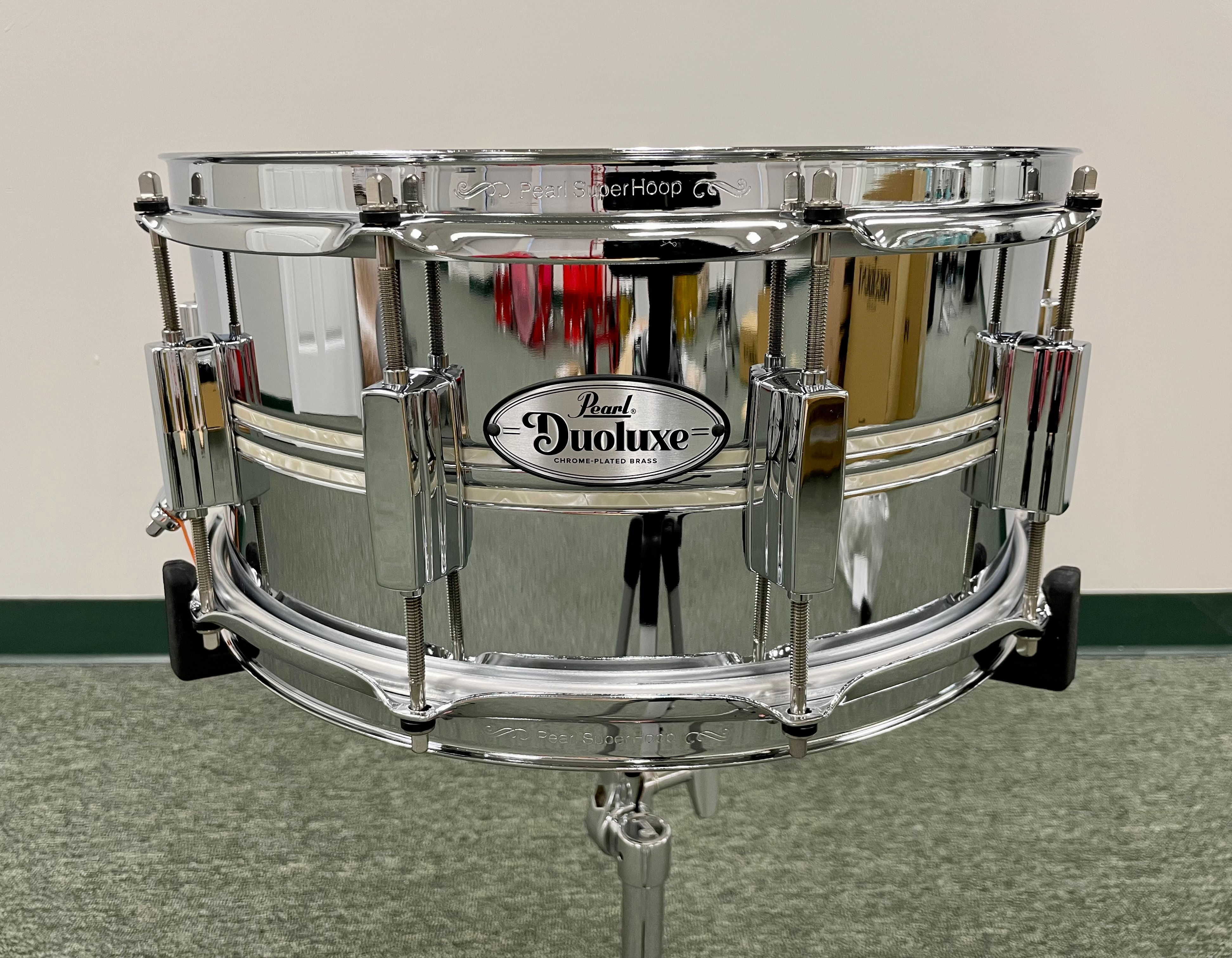 Pearl Duoluxe Chrome over Brass Snare Drum 14x6.5 - DUX1465BR405