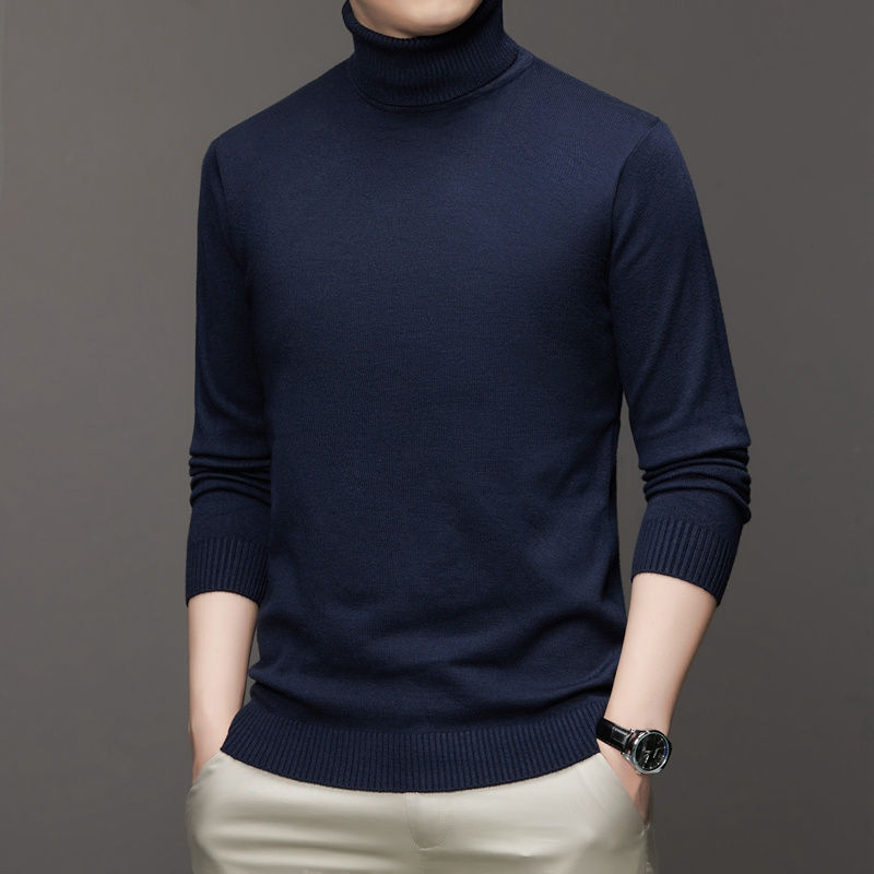 Thumbnail: 2025 New Mens Knitted Sweaters Solid Color Turtleneck Breathable Pullovers Warm 