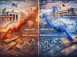 How divergence between Federal Reserve policy and Bank of Japan stance is driving volatility across global equity indices