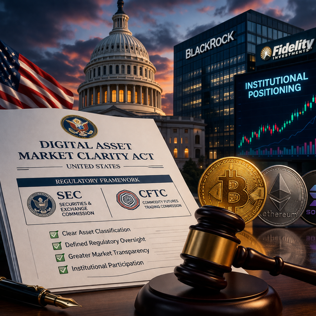 United States Digital Asset Market Clarity Act Progress Drives Institutional Positioning Ahead of Senate Movement