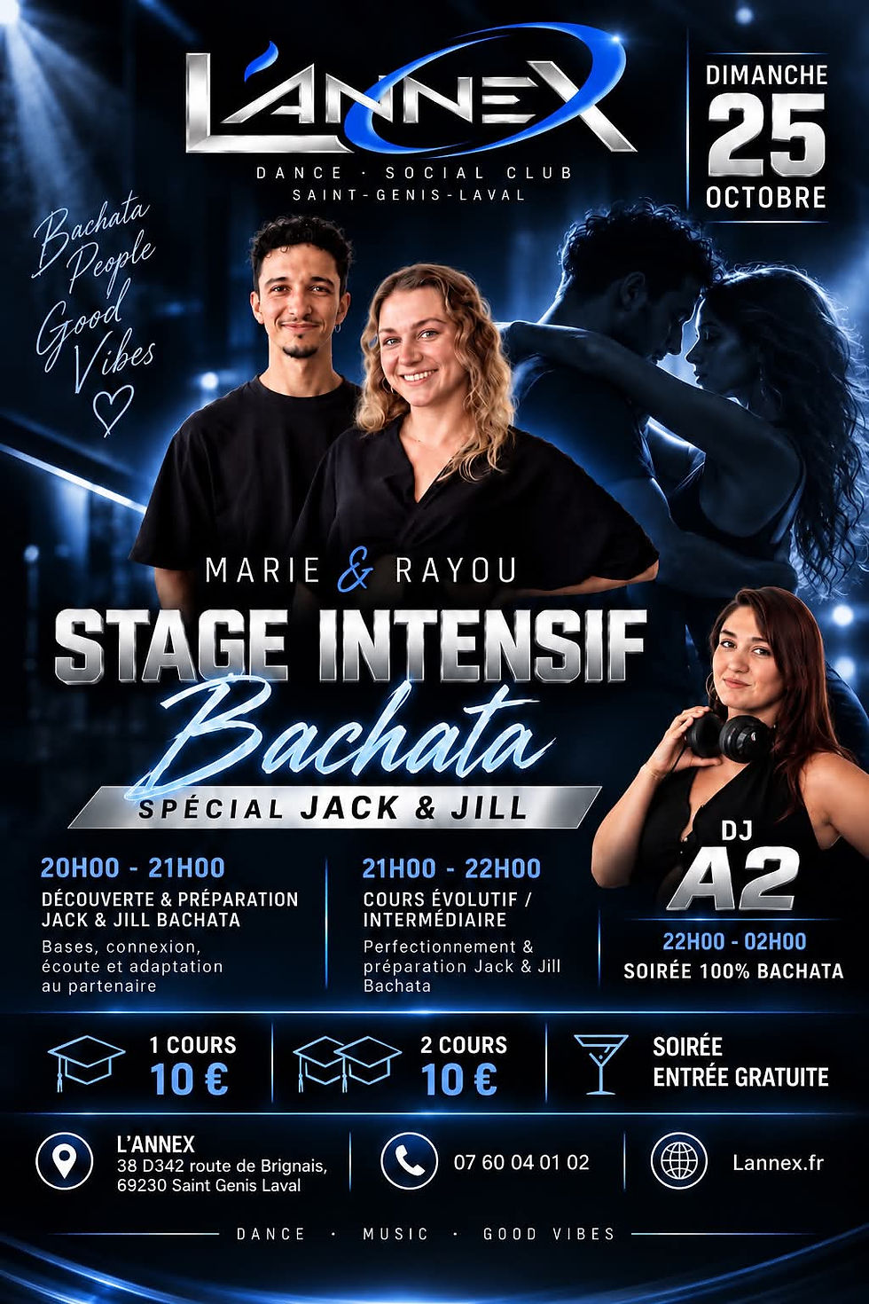 STAGE INTENSIF BACHATA AVEC RAYAN ET MARIE SPECIAL PREPARATION JACK & JILL SOIREE 100% BACHATA