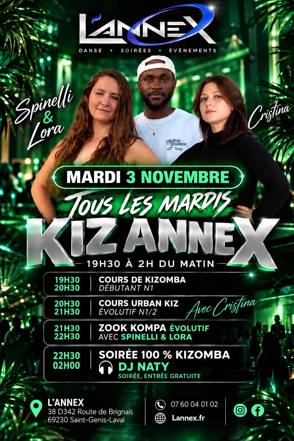 KIZ ANNEX !!! COURS KIZOMBA ET SPECIAL ZOOK KOMPA!!SOIREE 100% KIZOMBA