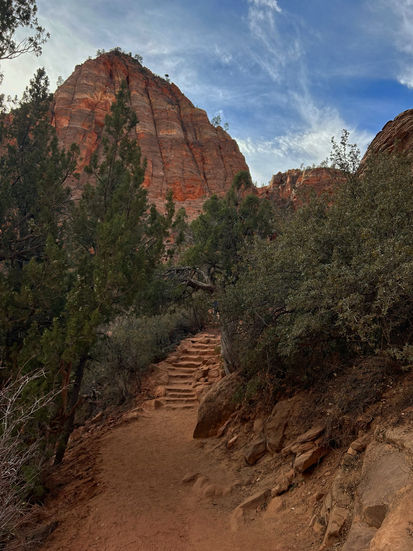 Hiking in Zion National Park, Utah. January 2025.