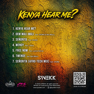 SYNEKK KENYA HEAR ME EP BACK COVER AND TRACKLIST RELEASING 15TH MAY 2026