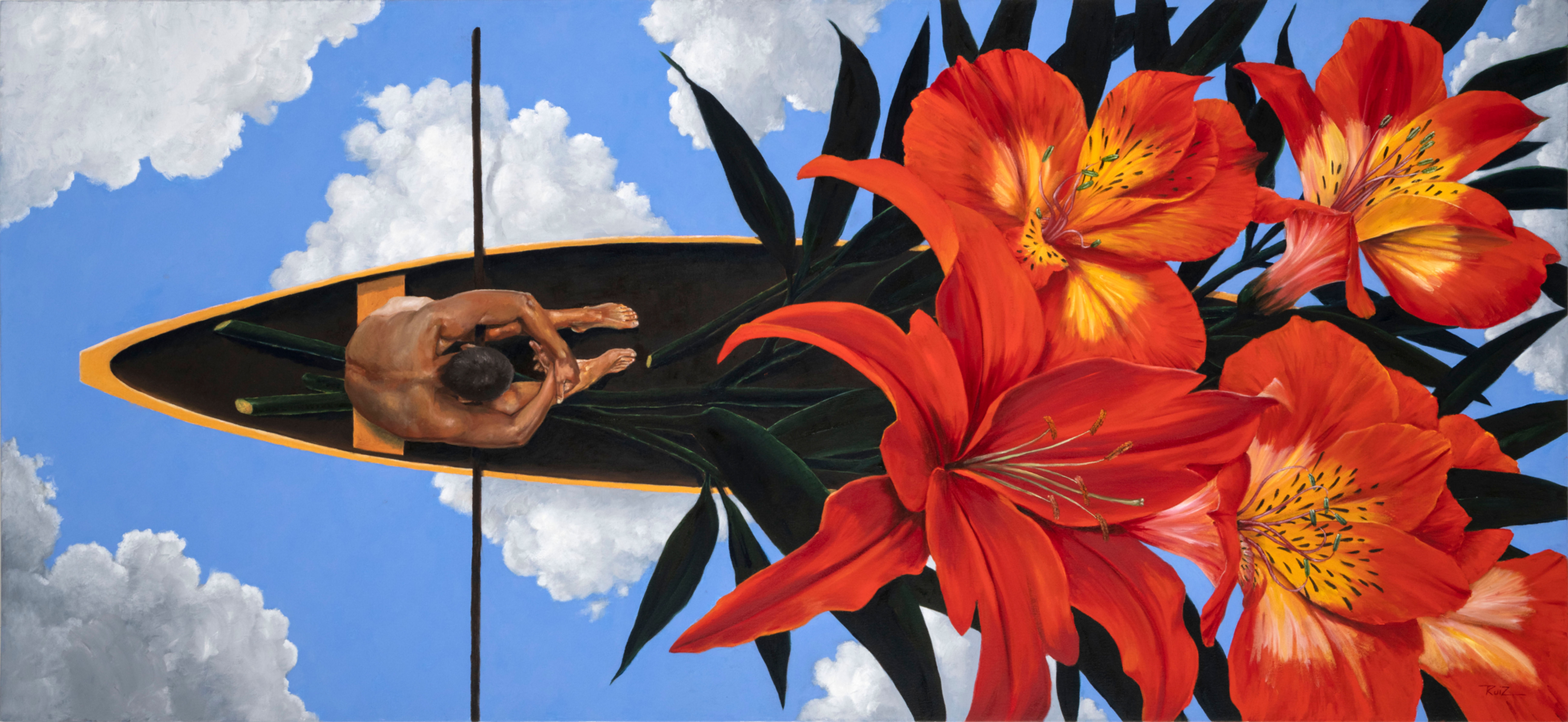 Astromelias, 2023, 80x174cm, Oil on canvas