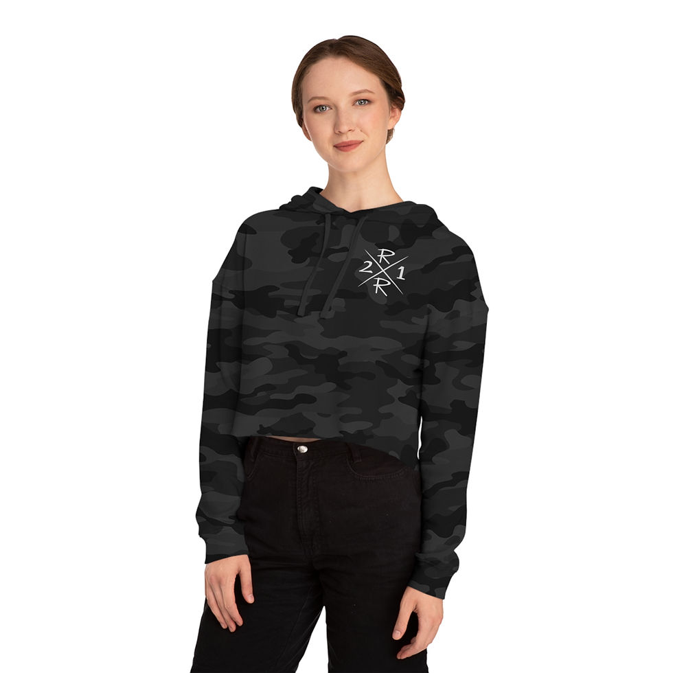 Thumbnail: Trendy Cropped Hoodie with Edgy Skull Design
