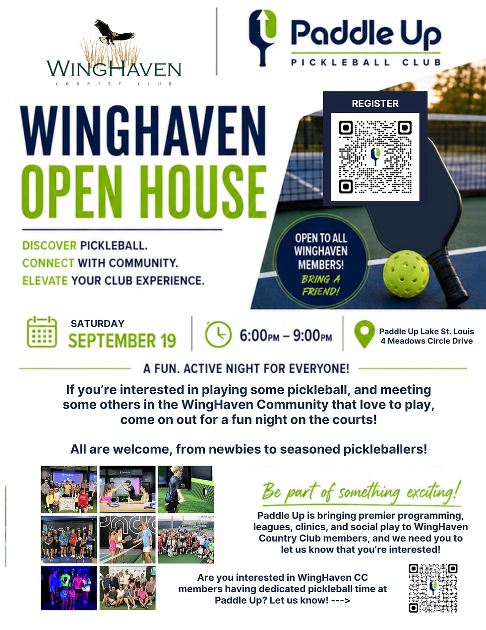 WingHaven Pickleball Open House!