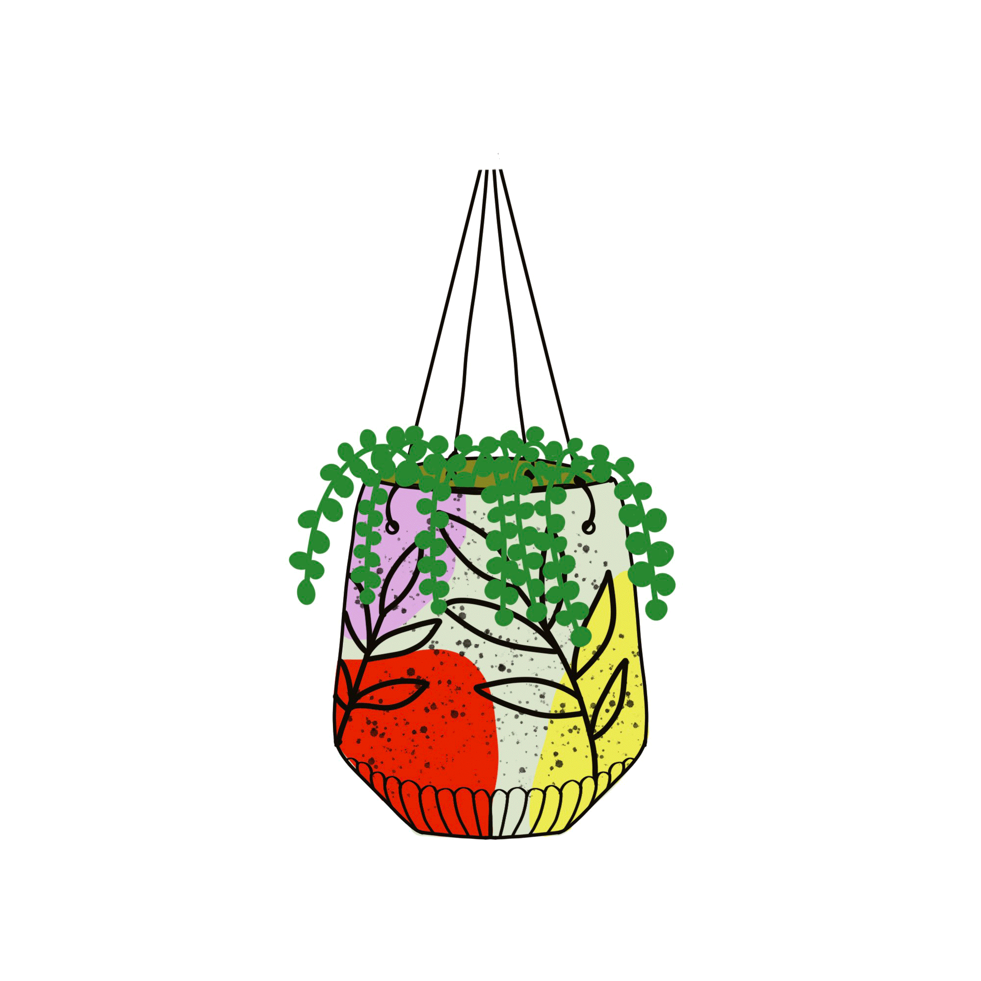 Animated Hanging Plant Graphic Design GIF by Dani