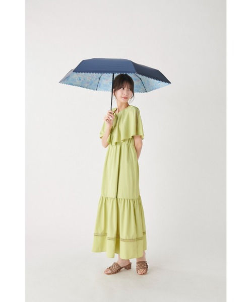 縮圖：estaa - 一級遮光遮熱 99%防UV Beauty Shield 內印花晴雨兼用手柄折疊傘 有柄縮骨遮 30201