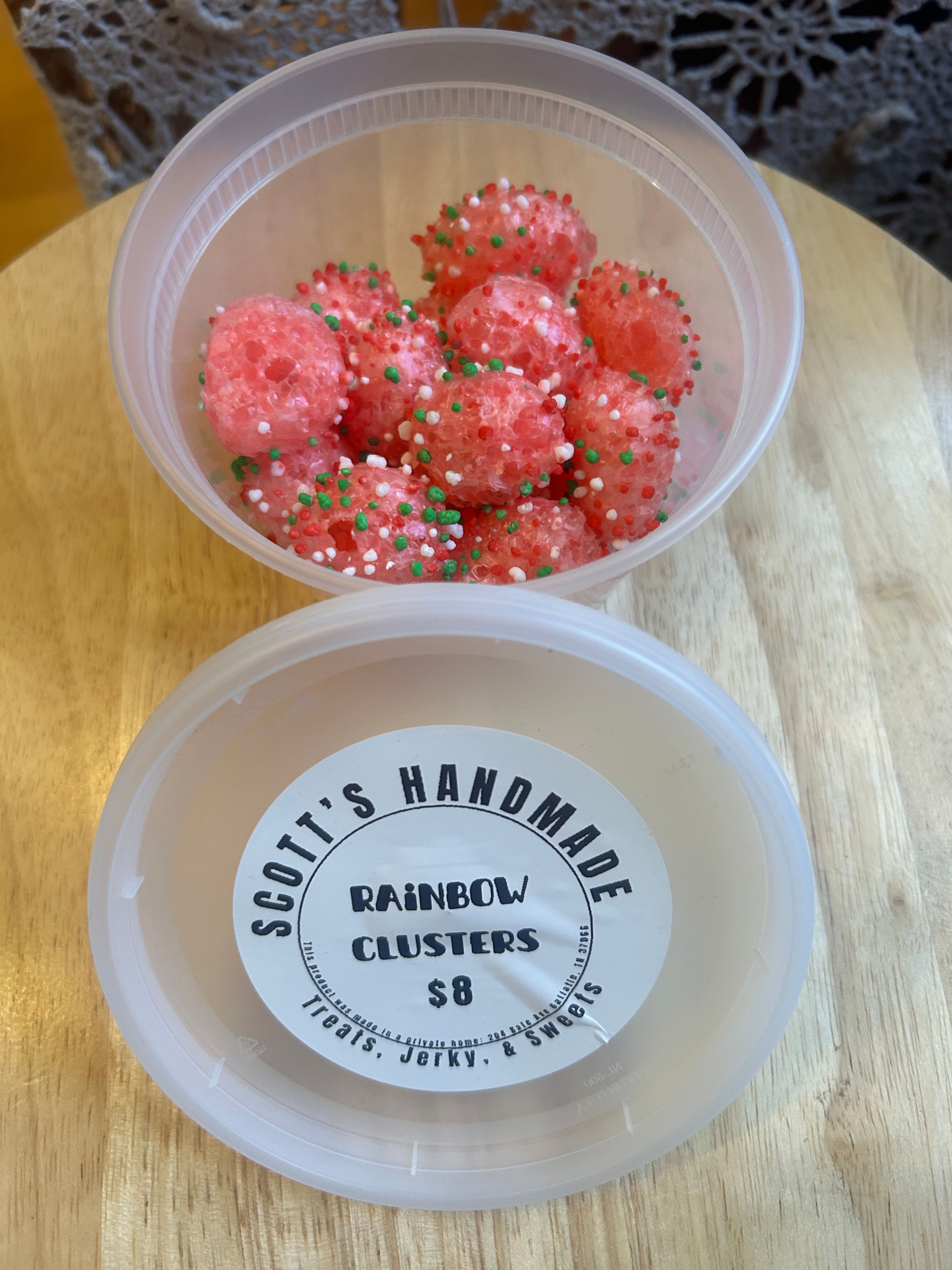 Scott’s Handmade Frieze Dried Candy Rainbow Clusters