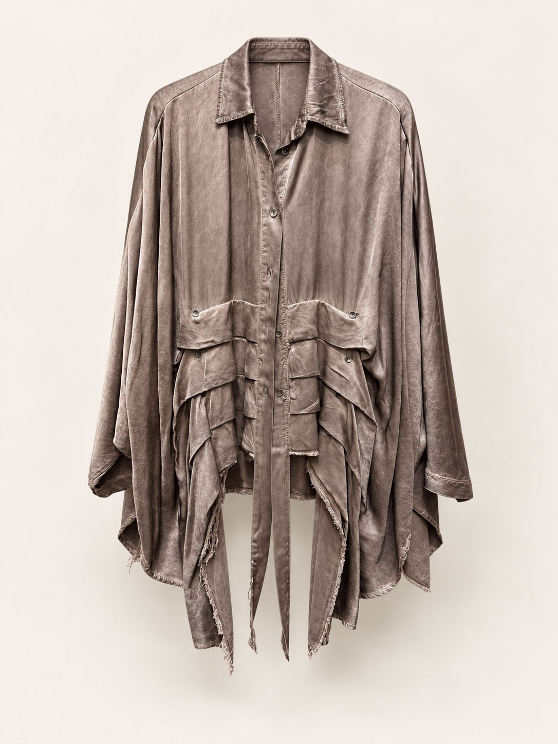 C33 camicia drappeggi melanzana