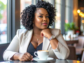Une femme dans un café