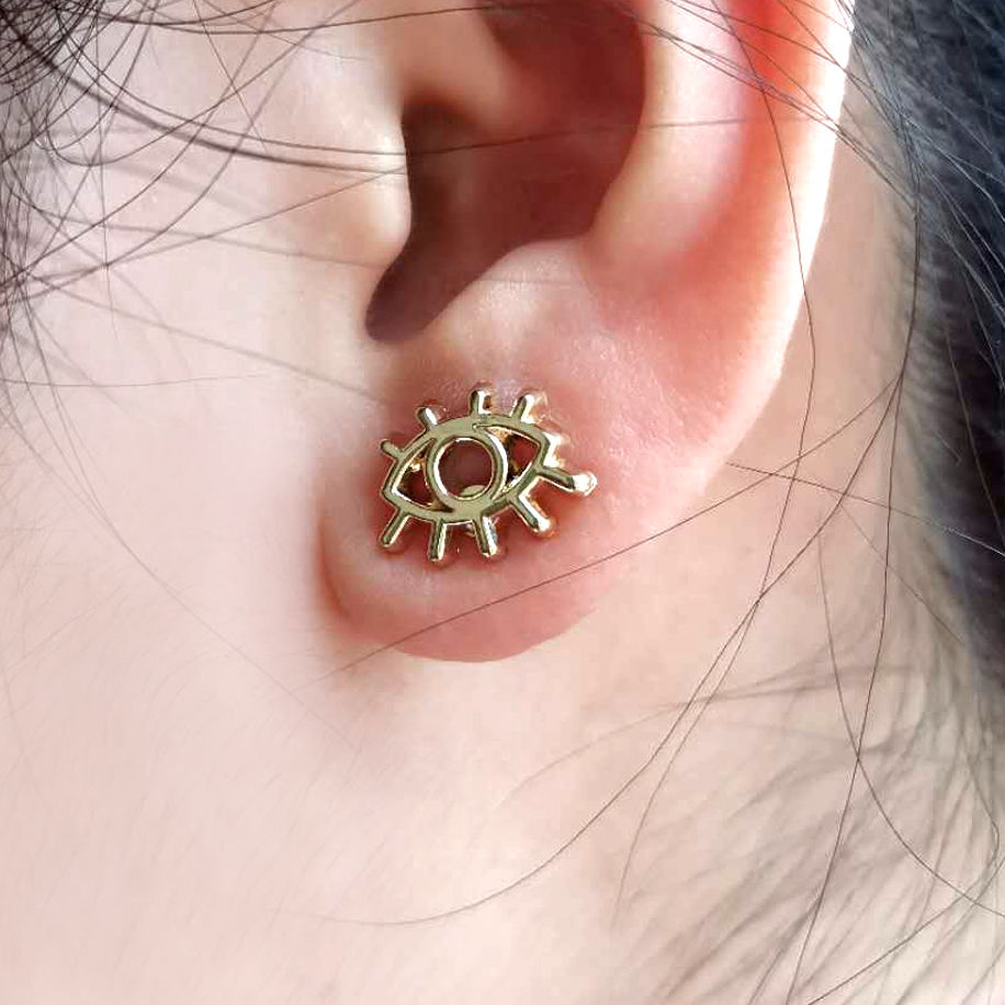 Miniature : Boucles d'oreilles plaqué or Eyes on You