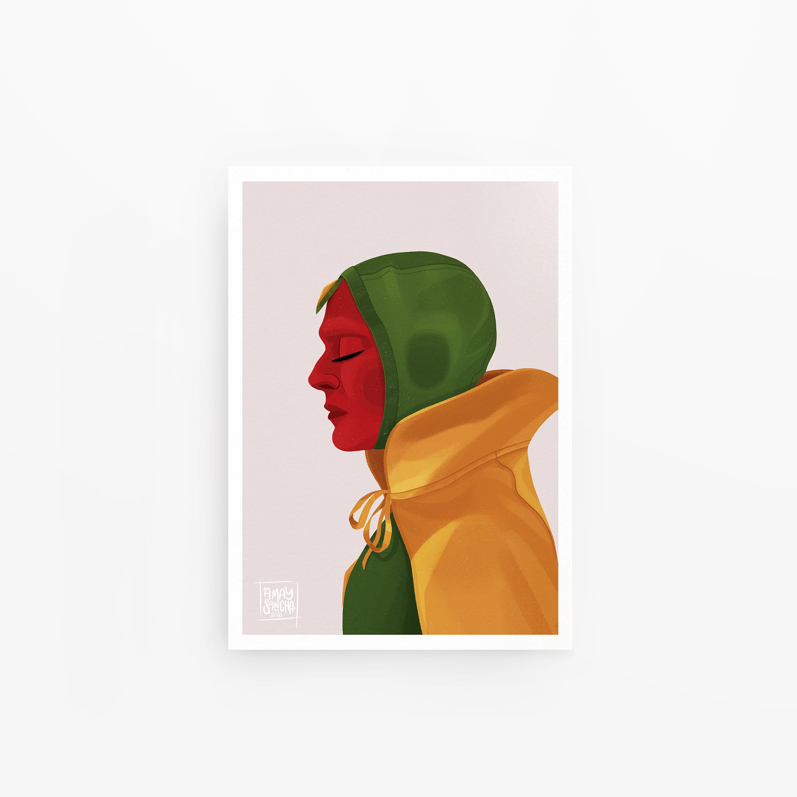 Affiche A4 Vision, WandaVision, Marvel, MCU, fanart, design Emma Sanchez, Amay Sancha