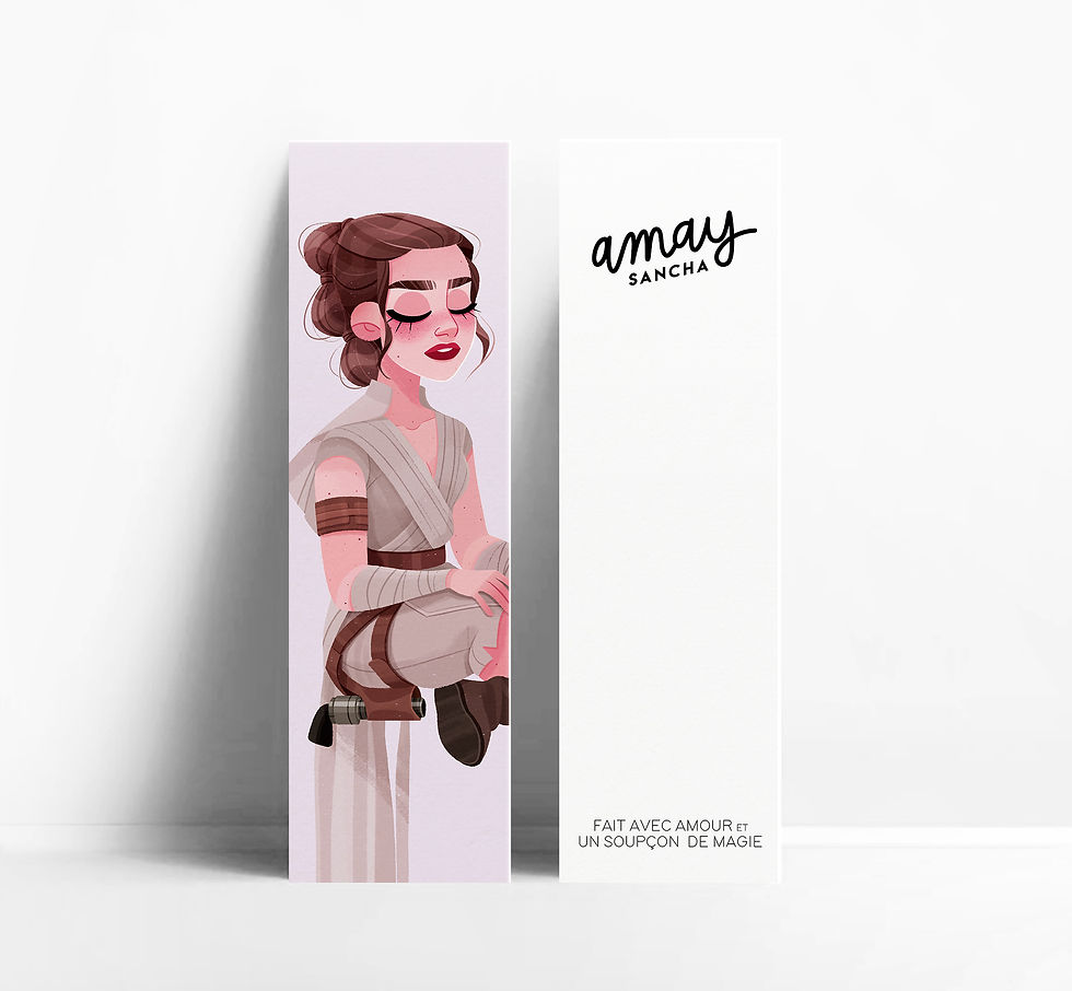 Marque-pages Rey, bookmark, Star Wars 9, The Rise of Skywalker, fanart, design Emma Sanchez, Amay Sancha