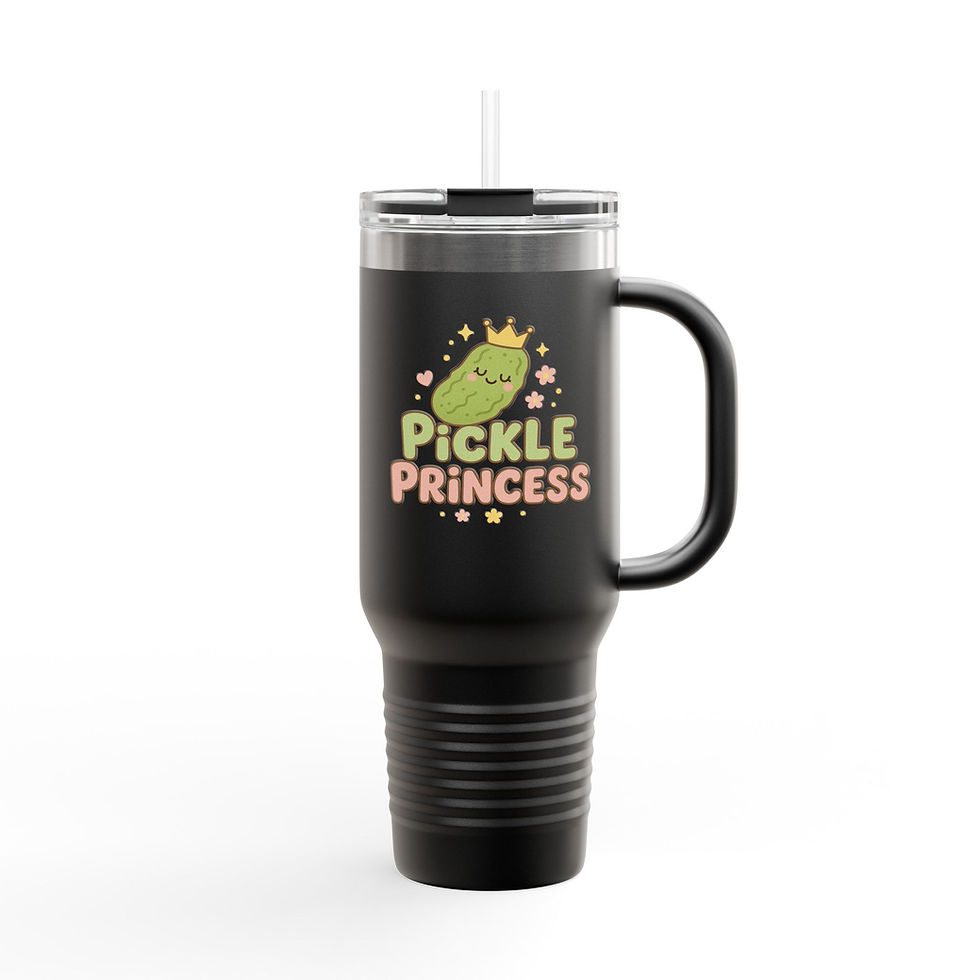 Thumbnail: Pickle Princess Insulated Travel Mug | 40oz | Cute Gift for Pickle Lovers