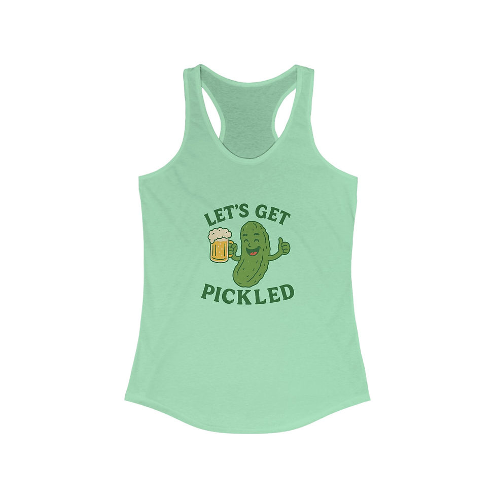 Thumbnail: Let's Get Pickled Women's Racerback Tank, Funny Pickle Shirt for Women