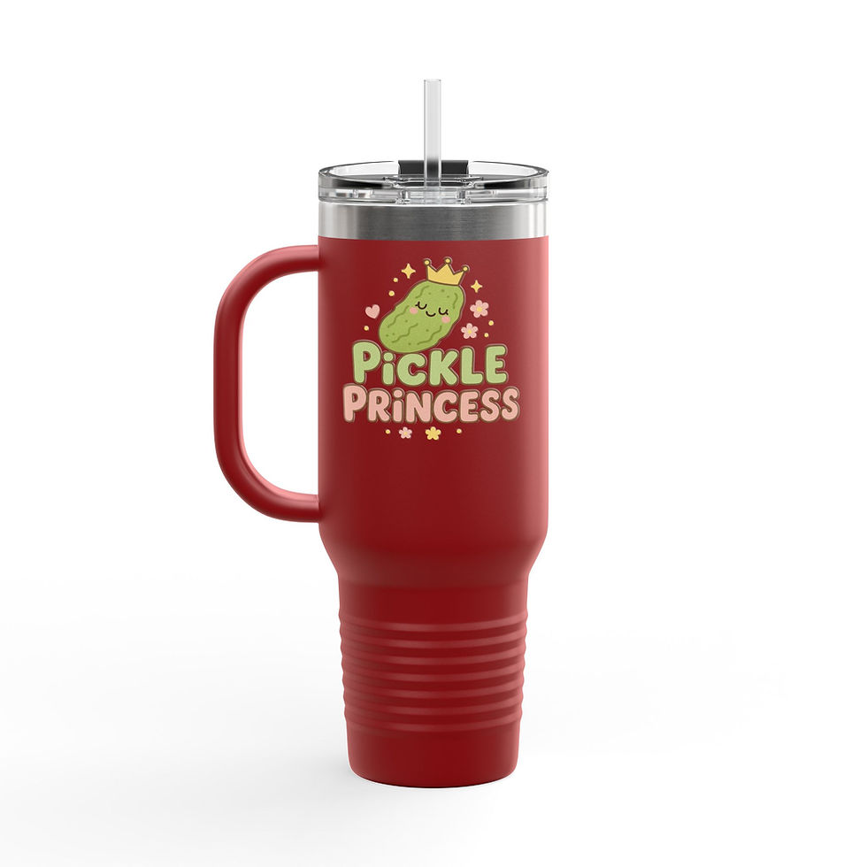 Thumbnail: Pickle Princess Insulated Travel Mug | 40oz | Cute Gift for Pickle Lovers
