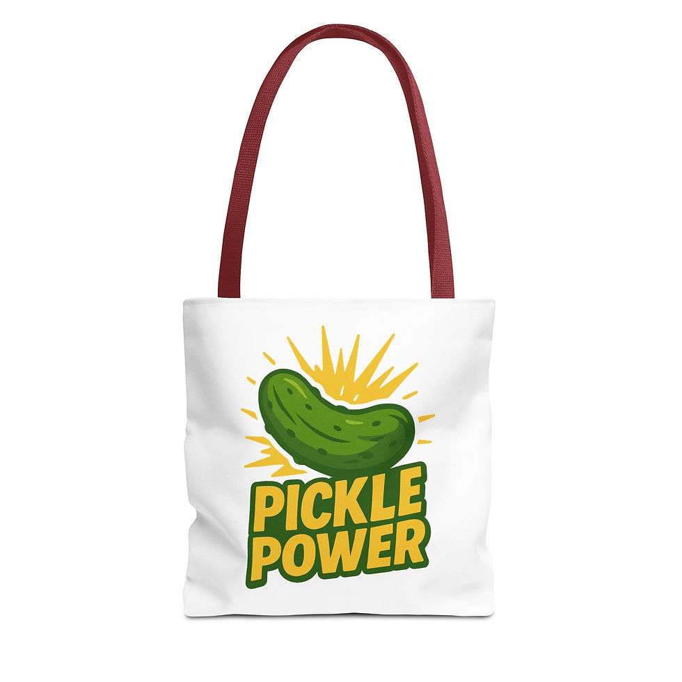 Thumbnail: Pickle Power Tote Bag, Funny Pickle Lover Gift, Reusable Market Bag