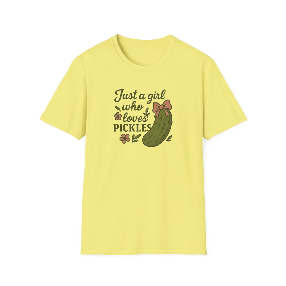 Thumbnail: Just a Girl Who Loves Pickles T-Shirt, Cute Cottagecore Pickle Shirt with Bow