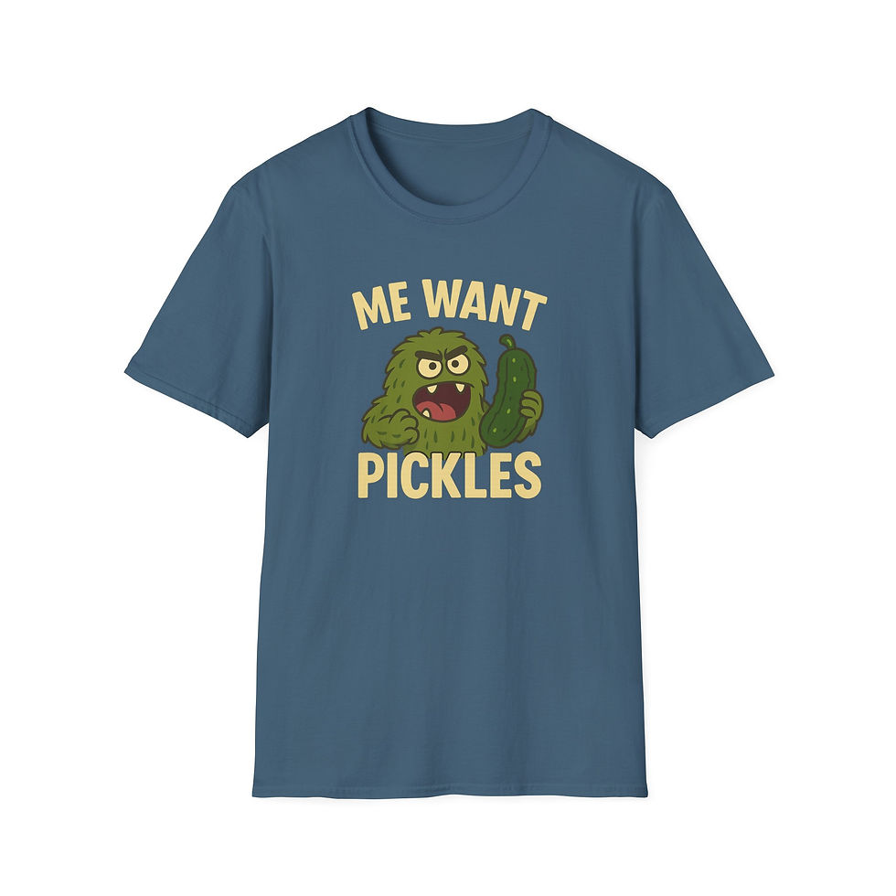 Thumbnail: Funny Pickle Monster Shirt, Me Want Pickles Cartoon Tee, Pickle Lovers, Unisex