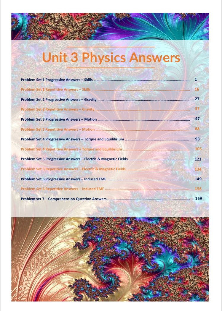 Physics Unit 3 Answers
