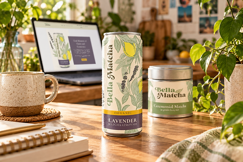 Bella Matcha Website and Product Mockup.png