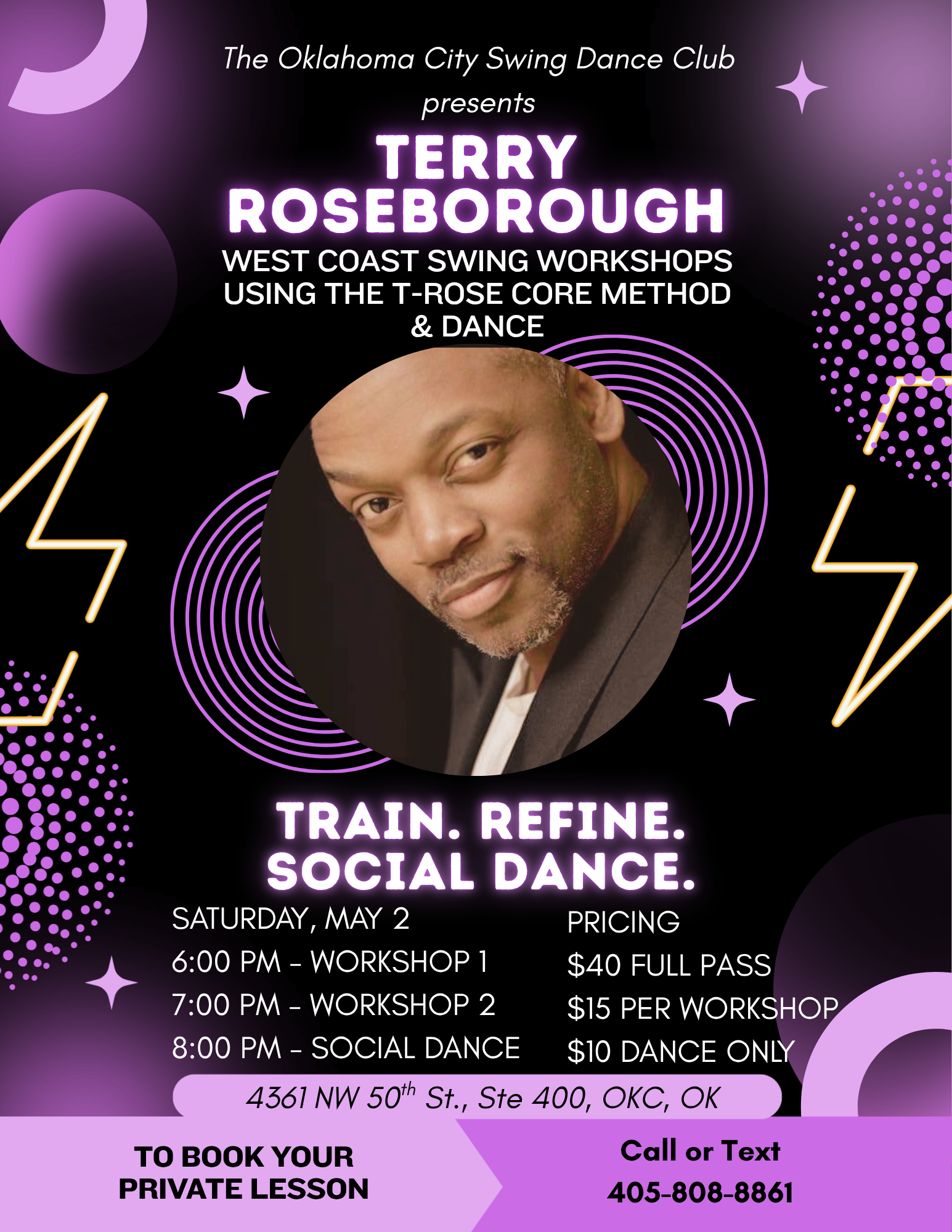 Saturday, May 2nd - T-Rose West Coast Swing Workshops & Dance Pass