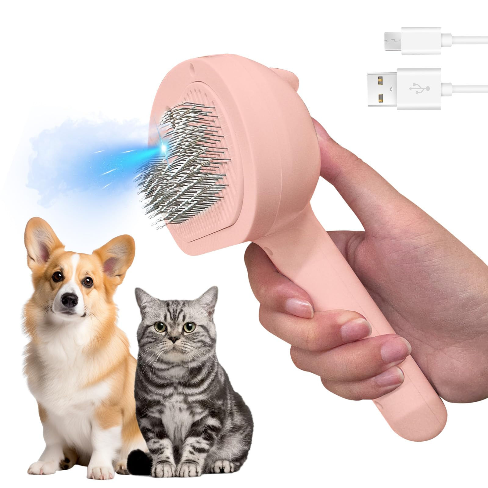 LALAKATS Cat Brush for Shedding Cat Steam Brush for Shedding Dog Brush for Shedd