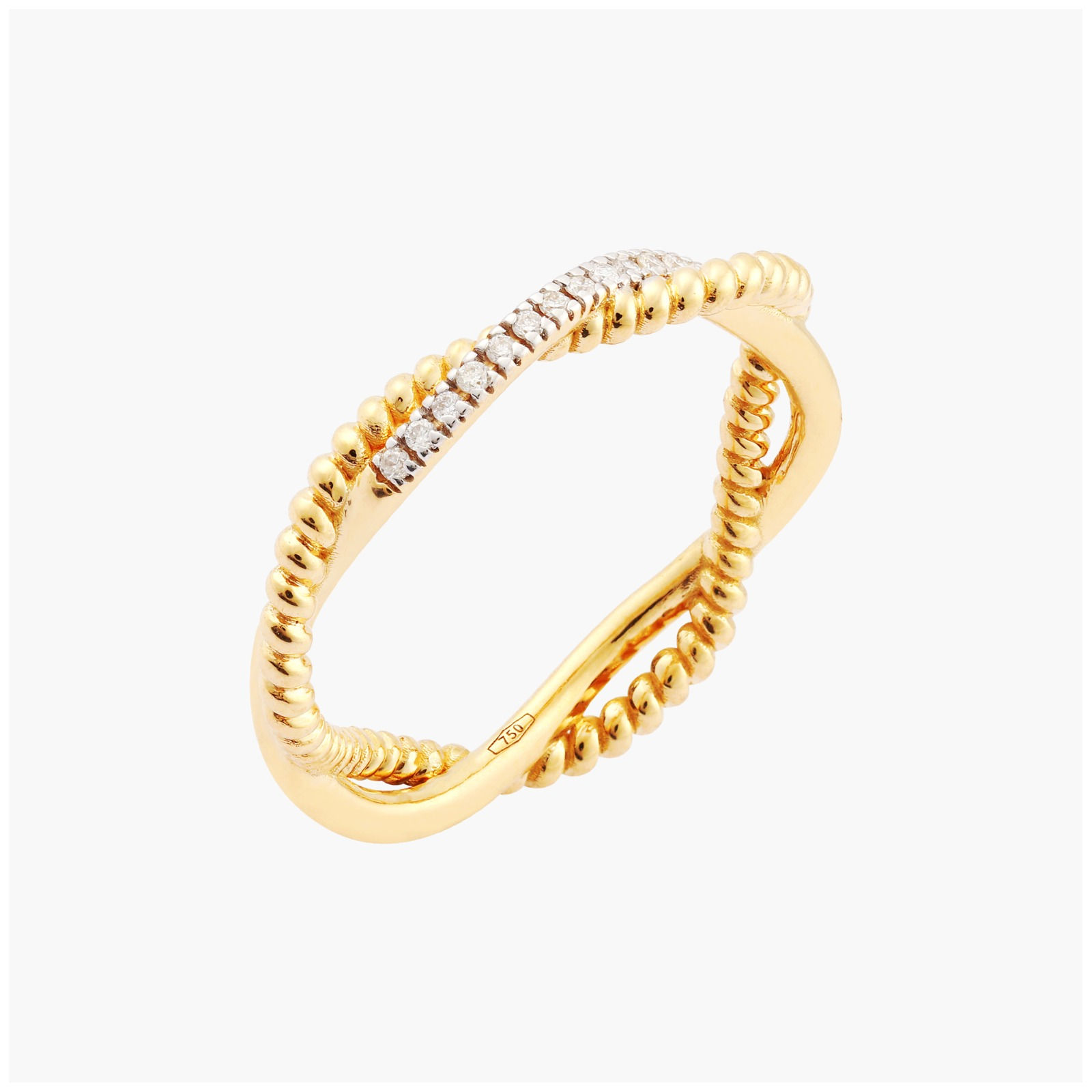 Sonalore Twisted Rope Diamond Band Ring